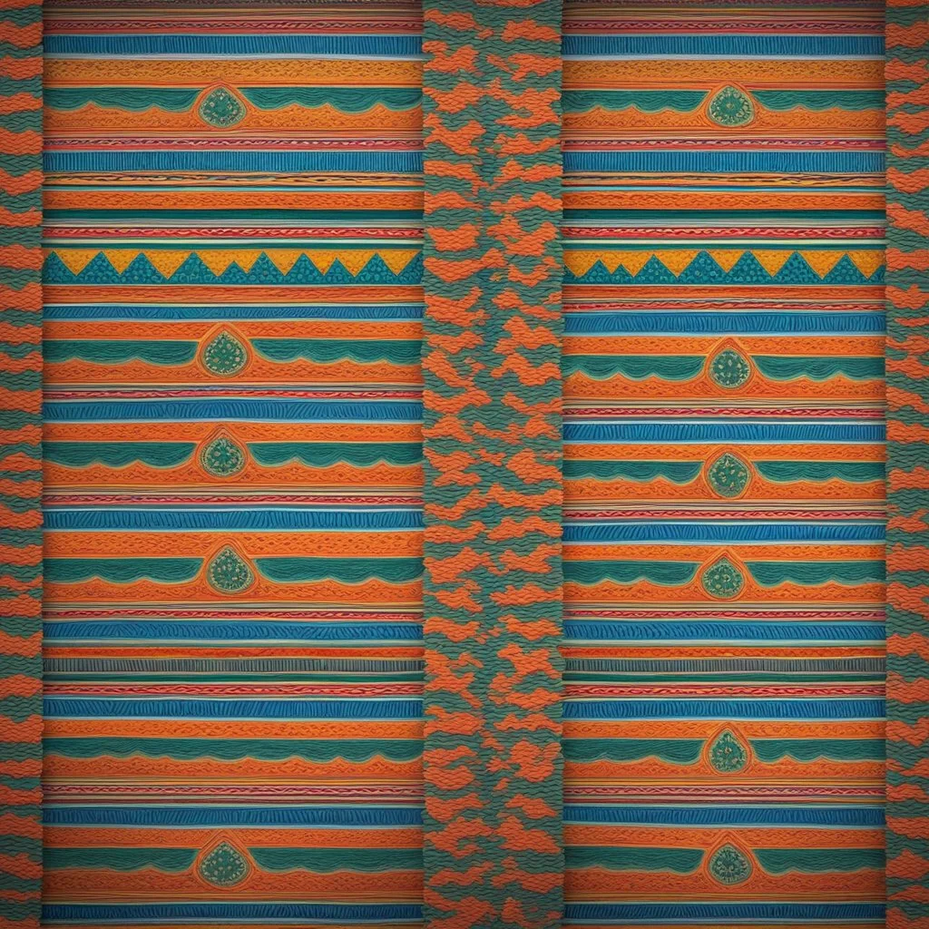 Symmetrical Looking Colorful Pakistani Truck Art Pattern Background On Wall.