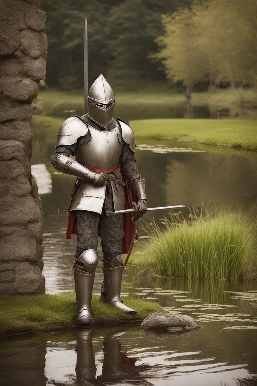 [Medieval] A knight in armour around a pond