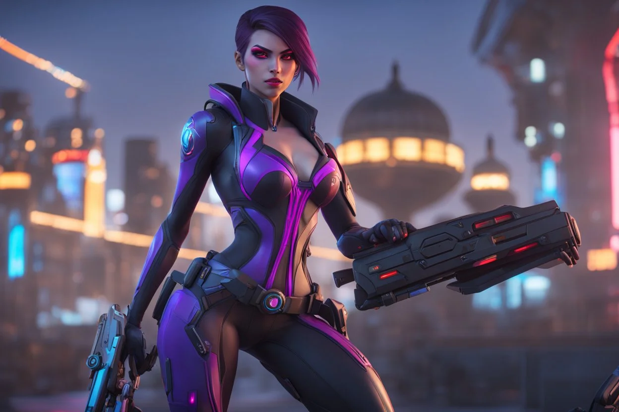 Widowmaker in 8k overwatch cgi artstyle, spider them, neon effect, close picture, full body, apocalypse, intricate details, highly detailed, high details, detailed portrait, masterpiece,ultra detailed, ultra quality