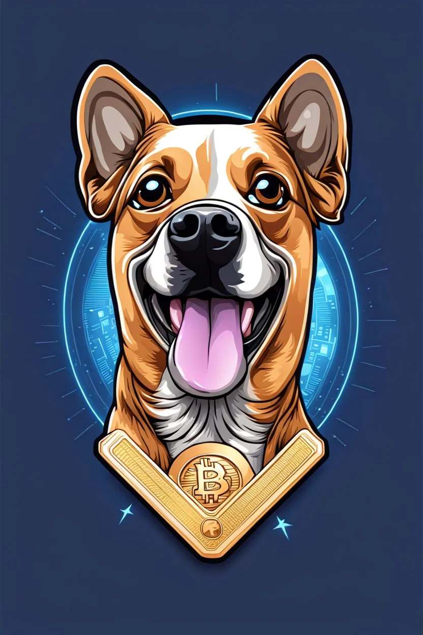 dog meme crypto coin design illustration