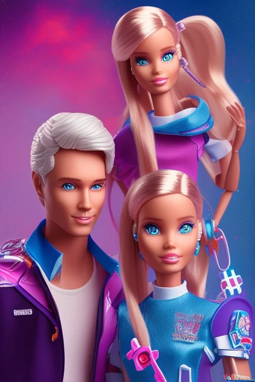 Cool pic with barbie and ken and more famous caracters