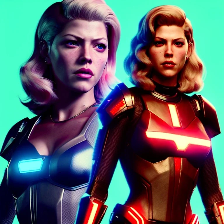 Actress , retro futuristic, Katheryn Winnick, short hair, retro, 80s, blood, portrait, samurai style, 16 bit, unreal engine 5, god light, ultra hd, vibrant color, night city background, neon, front view.