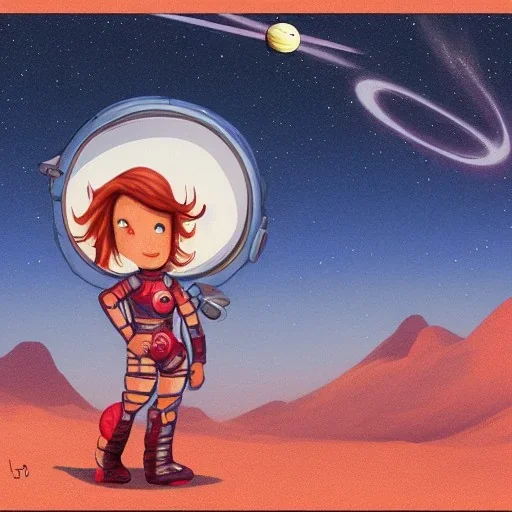 space girl on Mars