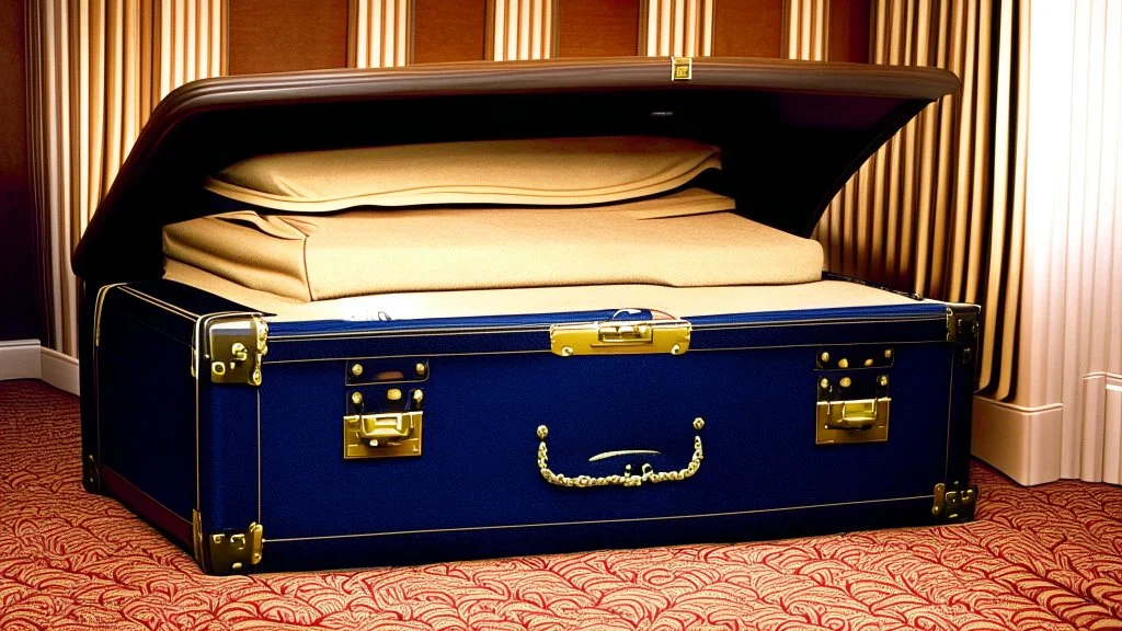 hotel front desk hiding suitcase from customer