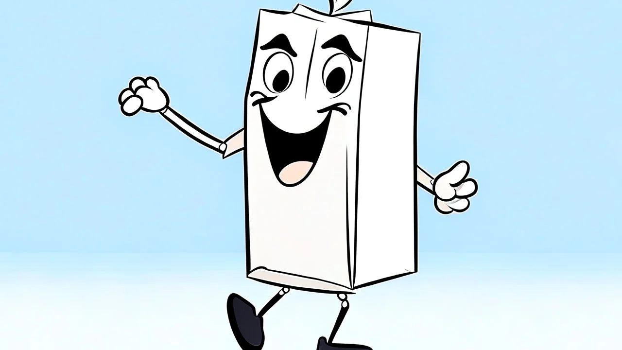 cartoon milk carton dancing