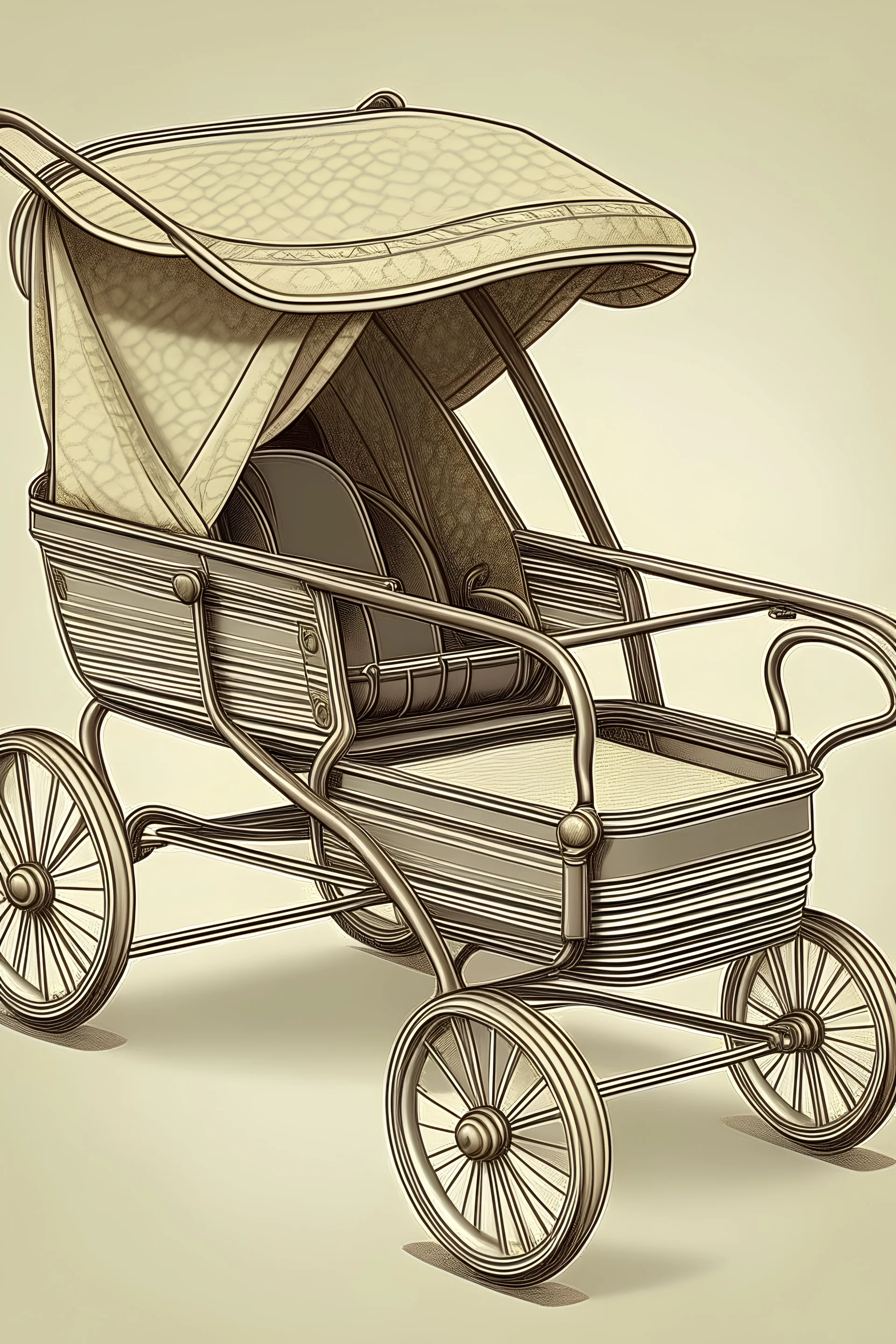 Vintage realistic pram