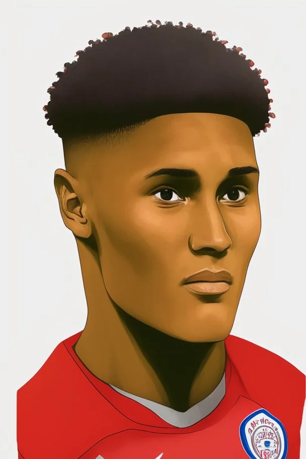 Ollie Watkins English football player ,cartoon 2d