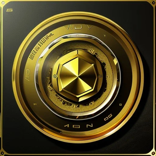 radar ornament, gold and black, luxury shiny, ultra detailed composition