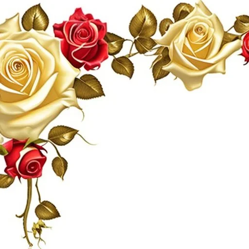 Yellow roses as gold metallic glossy shiny roses