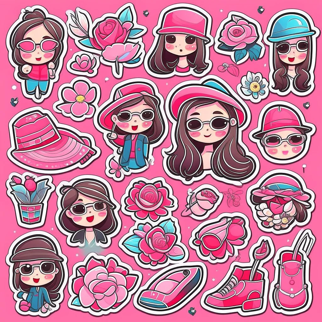 girly stickers template