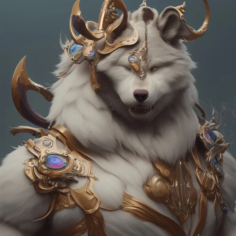 award winning portrait of a male anthropomorphic rainbow wolf long black hair. character design by cory loftis, fenghua zhong, ryohei hase, ismail inceoglu and ruan jia. unreal engine 5, artistic lighting, highly detailed, photorealistic, fantasy