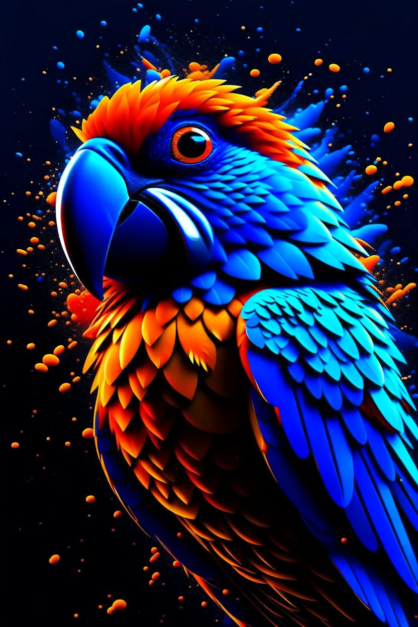 Generate an full body image of a parrot has a magma objects in the background and ocean objects in the background objects with an anime animal style.On Canvas, Brush Strokes, Smooth, Ultra High Definition, 8k, Unreal Engine 5, Ultra Sharp Focus, Intricate Artwork Masterpiece, Ominous, Golden Ratio, Highly Detailed, photo, poster, fashion, illustration