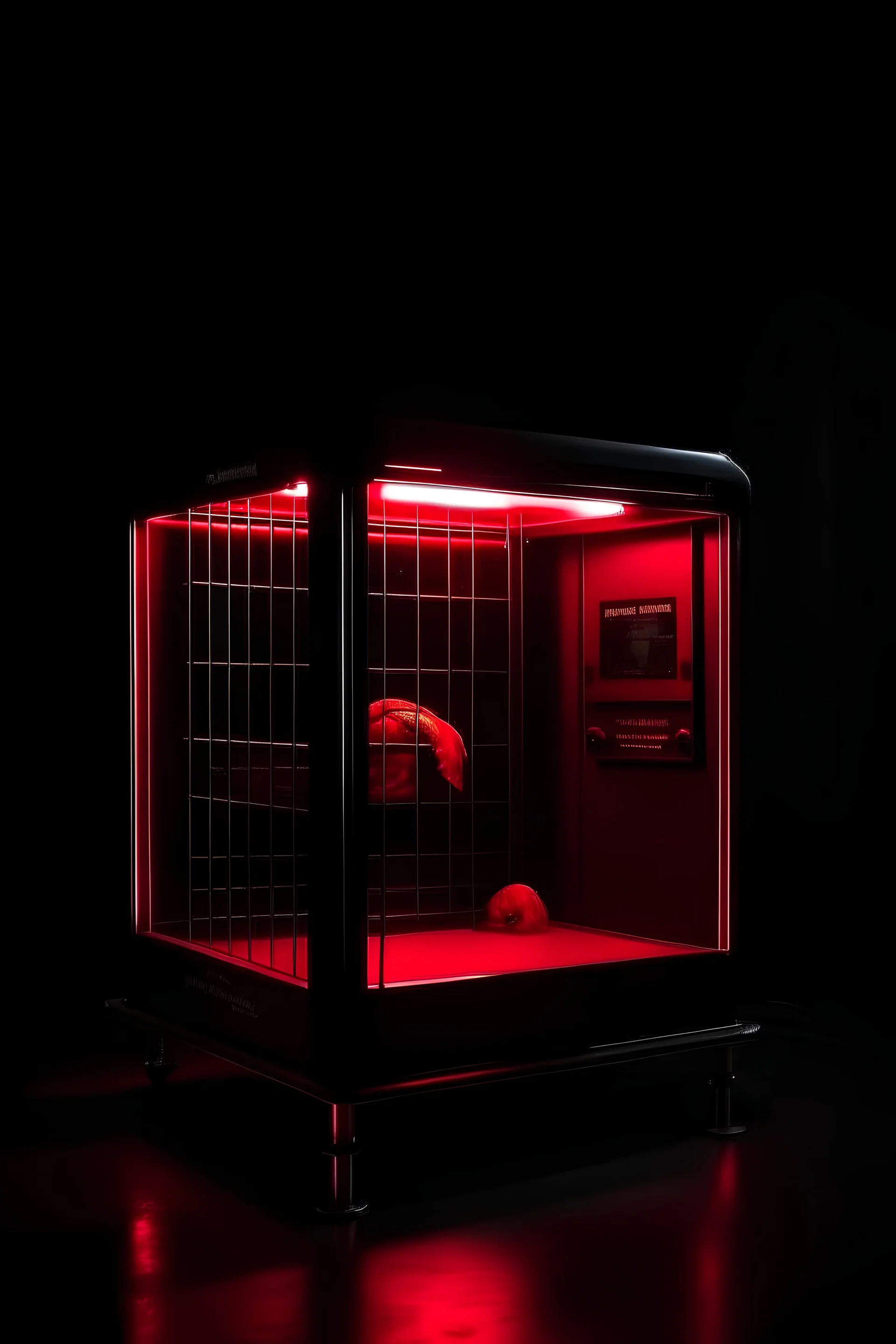 red incubator in dark room that make you change