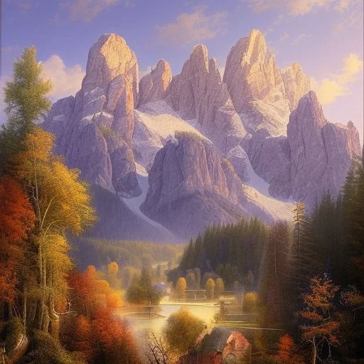 Bavarian Alps" Artist: Heinrich Bürkel Style: Romantic Realism Color Palette: Soft hues of blue and purple for the distant mountains, lush greens for the rolling hills, and warm tones of gold and orange for the sunlight filtering through the clouds, capturing the majestic beauty of the Bavarian Alps. Prompt: "Embark on a visual journey through the breathtaking splendor of the Bavarian Alps with Heinrich Bürkel's 'Bavarian Alps.' As a master of Romantic Realism, Bürkel transports viewers to a rea