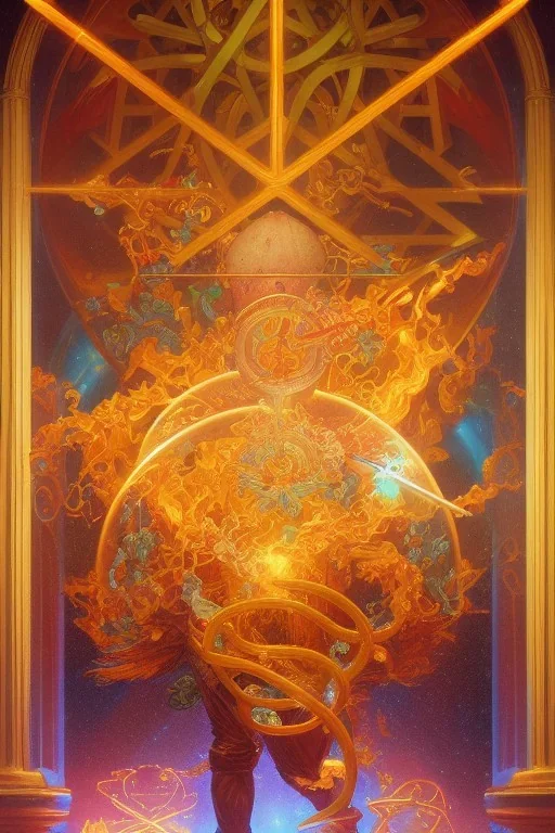 730512662 photorealistic fantasy illustration of I calculated a phantasm to glimpse Pythagoras's golden thigh While performing cult mathematics in the style of Dan Mumford, artgerm, Alphonse Mucha. HDR, dof, deep focus, hyper realistic, magic, mystical, 3d render, octane render, hypersigil