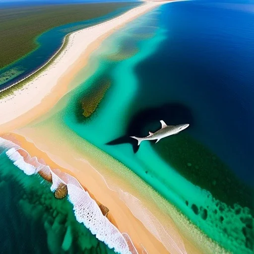 Shark Bay, Western Australia,aerial view,cloudy,extremely detailed digital painting, high resolution,8k, realistic, beautiful, volumetric lighting, mystical colors ,perfectly centered image, perfect composition, rim light, beautiful lighting,masterpiece, stunning scene, raytracing, anatomically correct, in the style Van Gogh and robert e howard and Ken Kelley and Ohrai Noriyoshi and Simon Bisley and tomzj1.