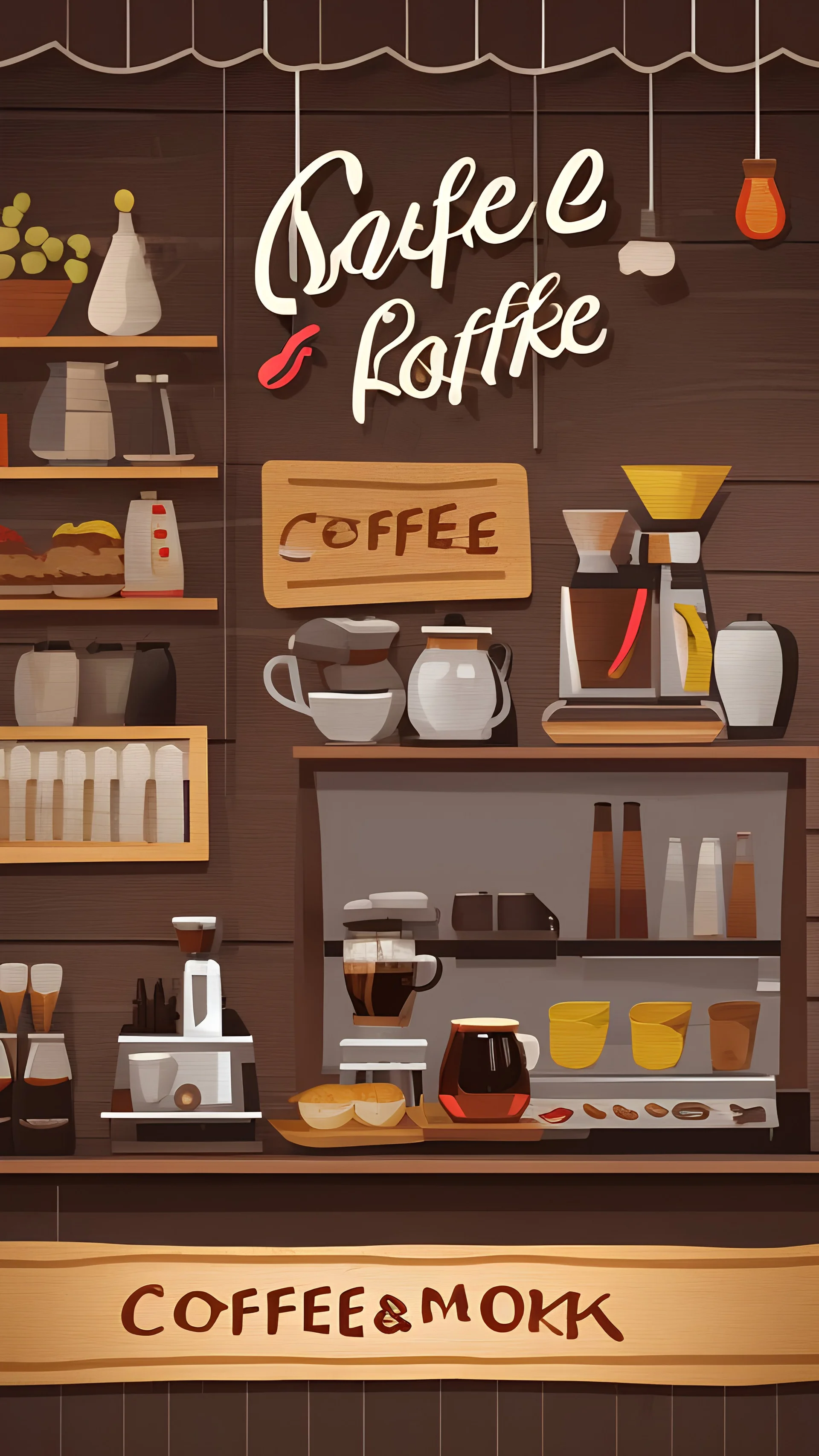 Coffee and restaurant and fastfood dark mood banner