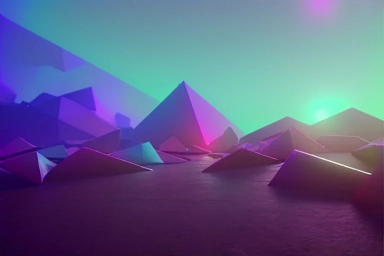 geometric installation abstract rgb 3D landscape