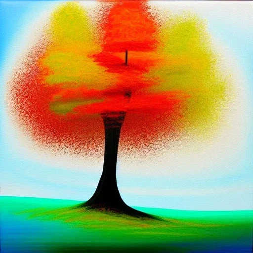 landscape tree painting abstract