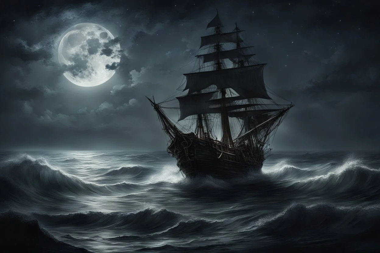 It got dark. Stars appeared in the dark sky, and bright moonlight shone on the vast expanse of water. The prisoner looked at this disturbing and at the same time soothing landscape and listened to the waves crashing against the side of the ship. The captain of the pirate ship was at the helm. The pirate took out a flask of rum and took a sip from it. My throat burned. The captain roused himself and looked back at the mast in the hope of meeting the gaze of the captured captain. Indeed, their gaz