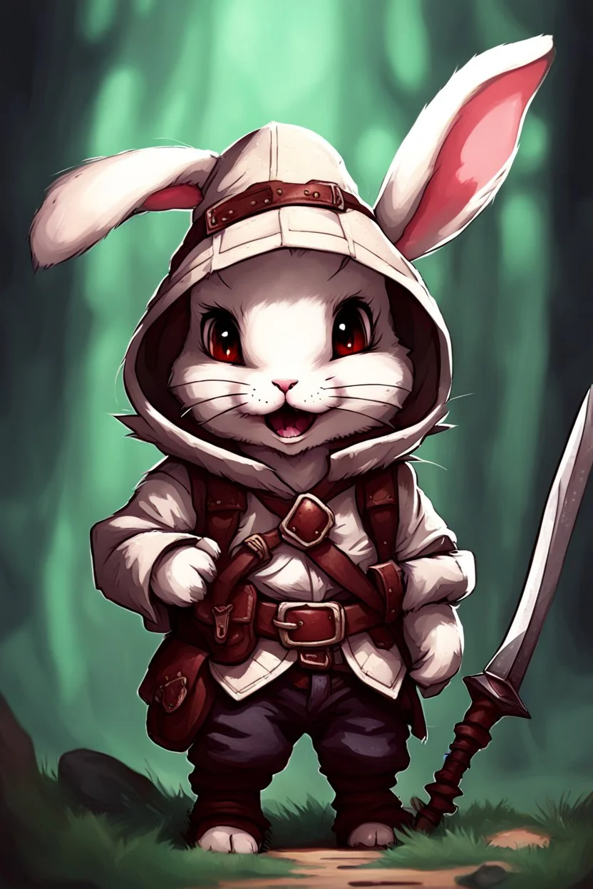 Cute bunny adventurer dnd art realism soul sucking demon