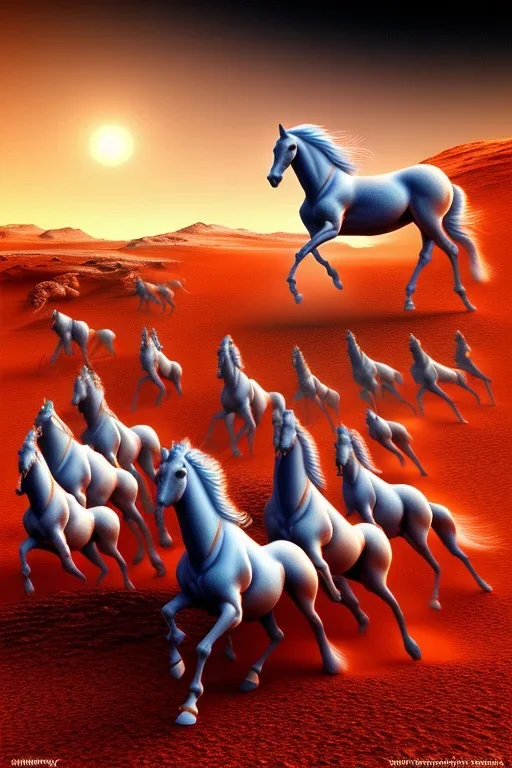 fractal horse herd on mars psychedelic crazy