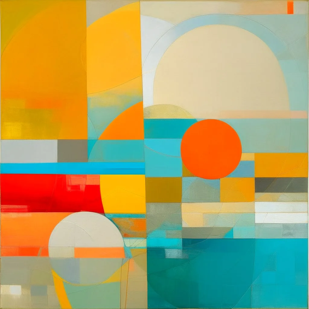 beach sunset, by Tracey Adams, abstract geometric art