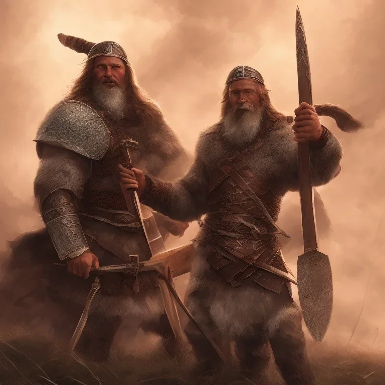 a Viking warrior with a glowing axe