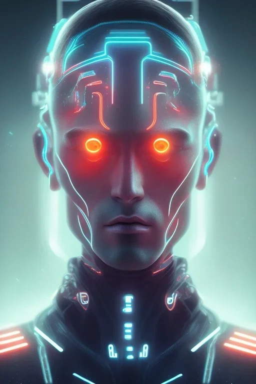 cyberpunk, head, men, portrai, tron