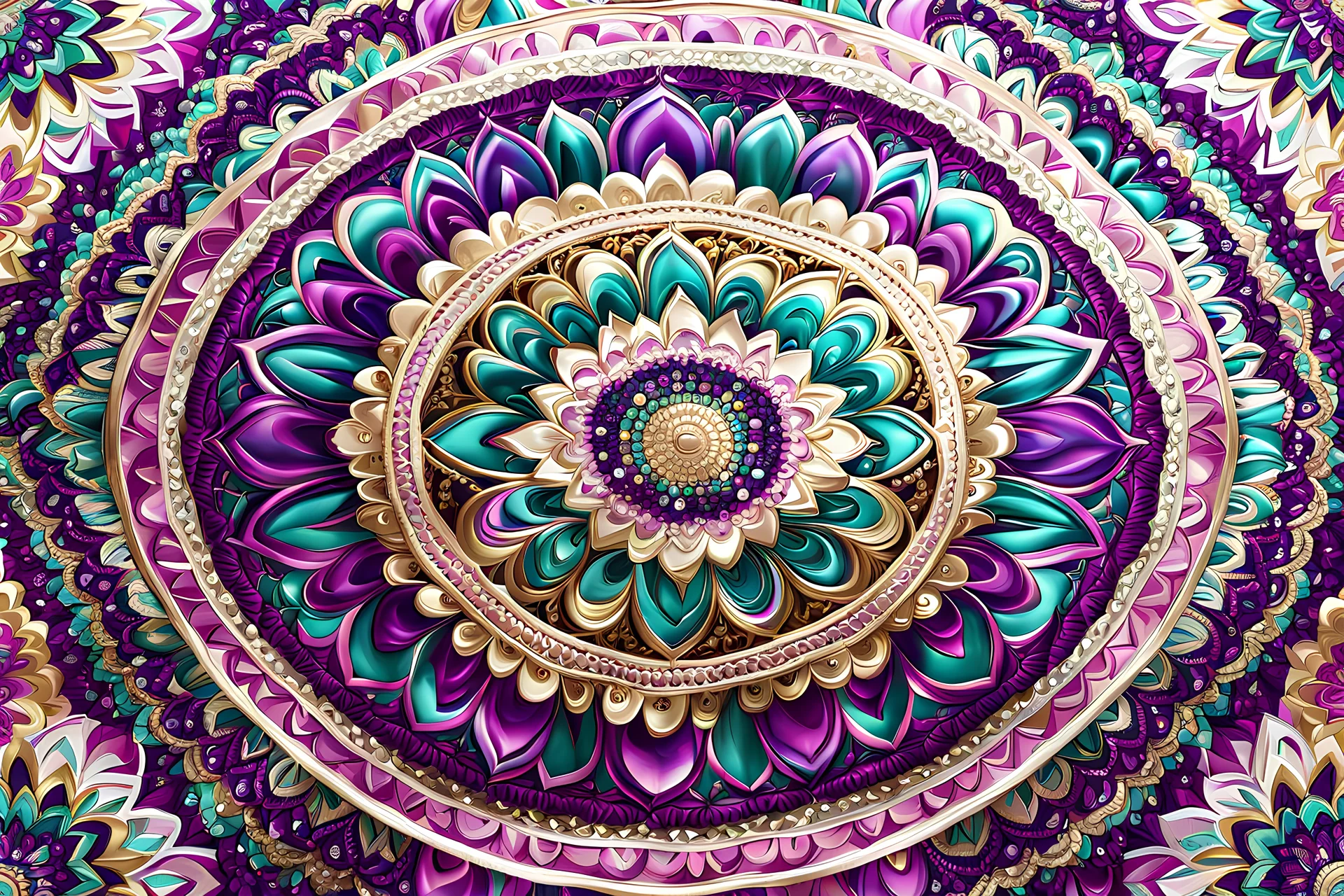 texture tissus mandala couleurs roses dorés mauves turquoise clair
