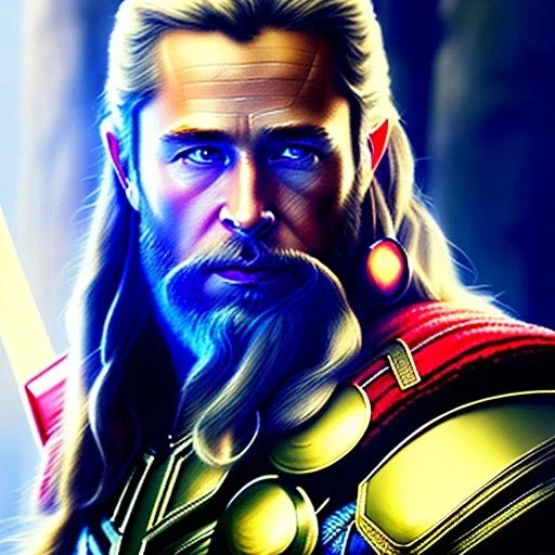 ultra detailed fullbody DRAWING Thor with Mjolnir ,extremely detailed digital painting, intrincate, intense stare, extremely detailed face,crystal clear Big Glowing eyes, mystical colors , perfectly centered image, perfect composition, rim light,extremely sharp detail, finely tuned detail, beautiful lighting, 8k, stunning scene, raytracing, anatomically correct, in the style of robert e howard and Ken Kelley and Ohrai Noriyoshi and Simon Bisley and tomzj1