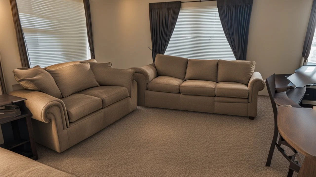 brand new partially disassembled couch on its side in living room