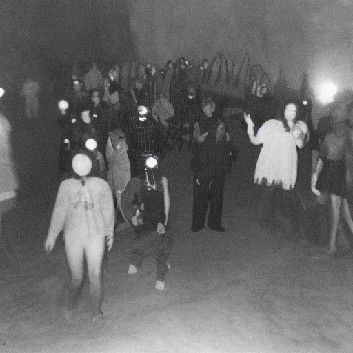 Old creepy photo of unusual rave