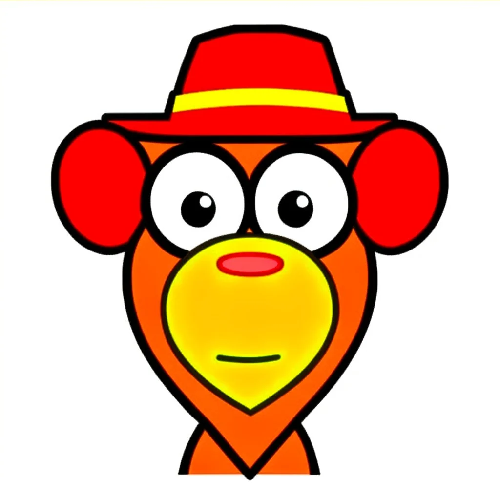 Make it look like a a cartoon monkey with a hat on