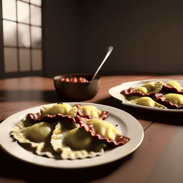 Ravioli, Rome inspiration, photo studio, realistic, renaissance style ,smooth, unreal engine 5, ray tracing, RTX, lumen lighting, ultra detail, volumetric lighting