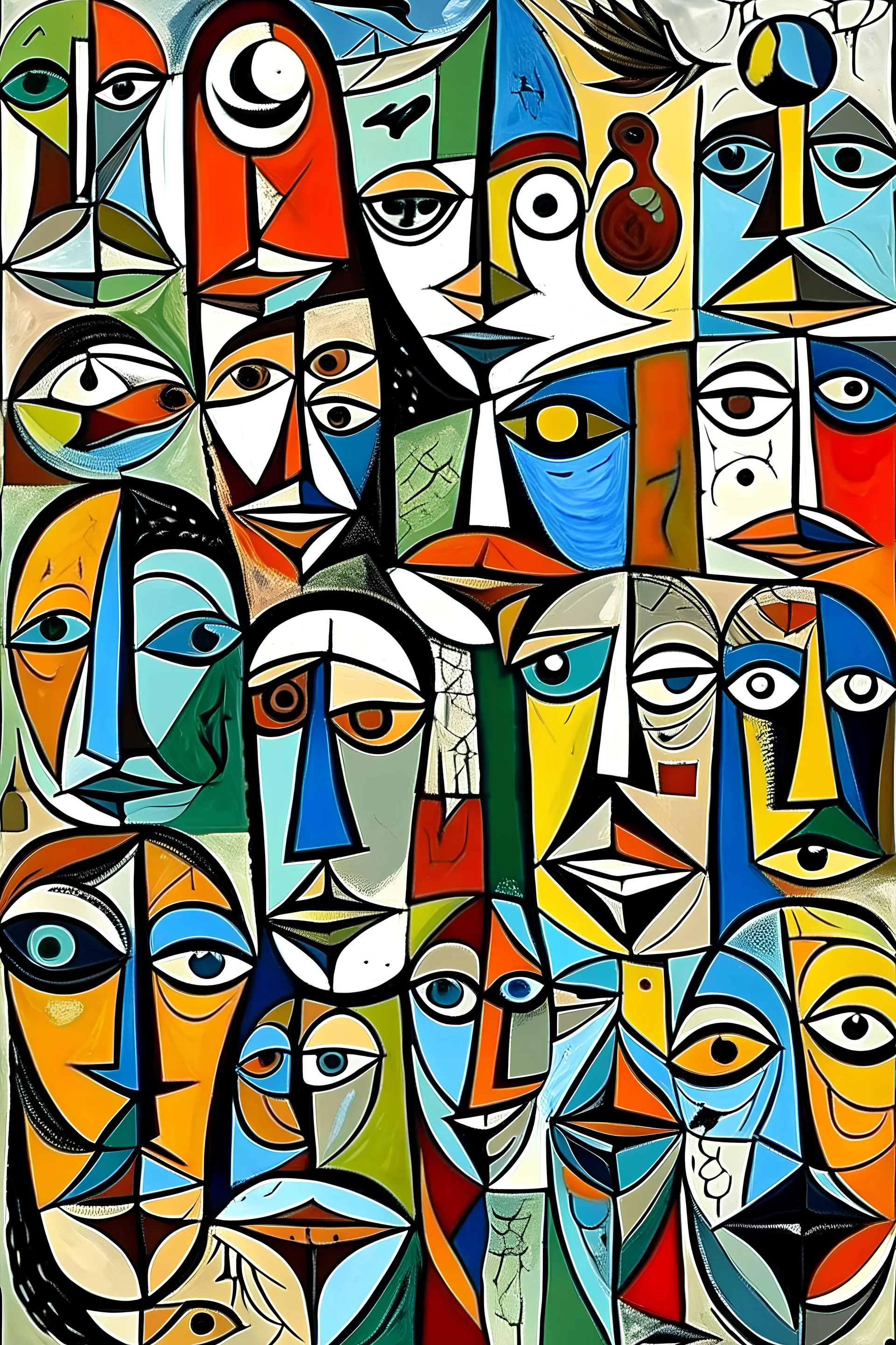 ROSTROS DE ANIALES Y PERSONAS ESTILO PABLO PICASSO