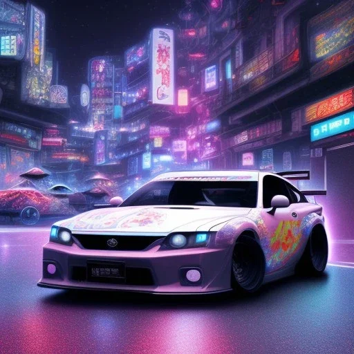 volumetric japan city environment and background, realistic pop-art illustration and highly detailed digital painting of illegal street drifting, ghost flames, inside a vibrant city, underground jdm scene, d1 grand prix, nissan, mitsubishi, otaku, neon, toyota, honda, subaru, highly detailed, money, high contrast, realistic shaded volumetric lighting, 8k, tokyo drift, reflective ground, octane render, smoke, burnout, vitality colours, colorful, uhd, blue fires, dk, hooning manga art by sam curry