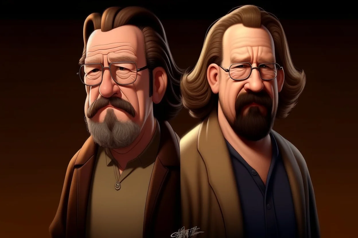 The big lebowski and walter cartoon full realism | @EvilGege