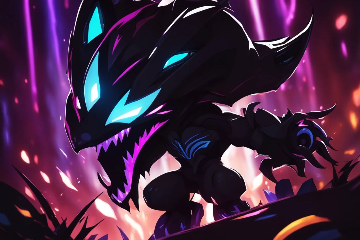 Chibi kindred venom in 8k solo leveling shadow artstyle, machine them, close picture, rain, neon lights, intricate details, highly detailed, high details, detailed portrait, masterpiece,ultra detailed, ultra quality