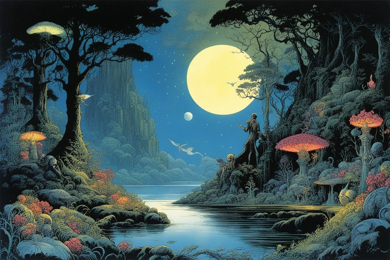 (art by Philippe Druillet's Délirius, 1973, written by Jacques Lob) the poetry of A Midsummer Night's Dream