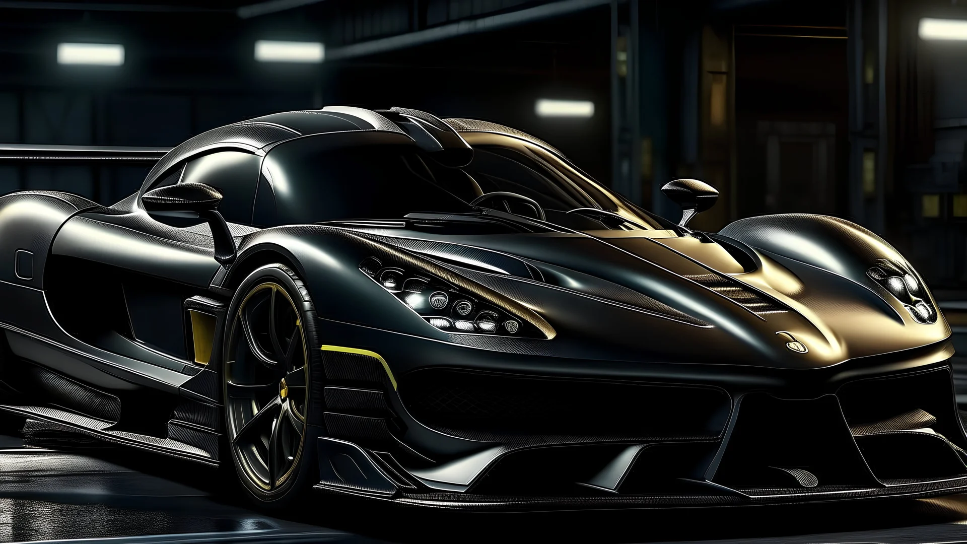 A carbon fiber KOENIGSEGG JESKO ABSOLUT, unreal 5, hyperrealistic, realistic, photorealistic, dynamic lighting, highly detailed, cinematic landscape, studio landscape, studio lighting