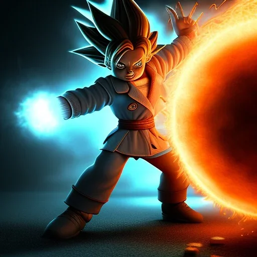 8k, Dark, horror, detail, Goku, fighting, cell