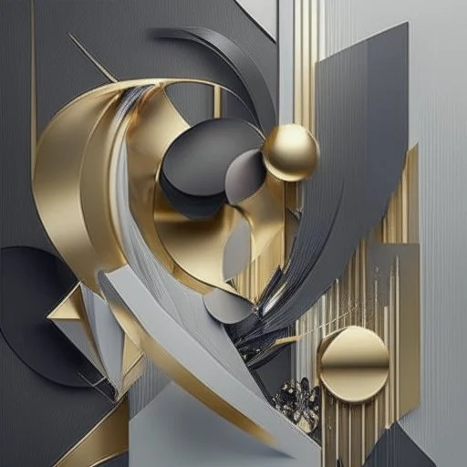 Create a visually striking abstract composition that embodies the essence of luxury and craftsmanship