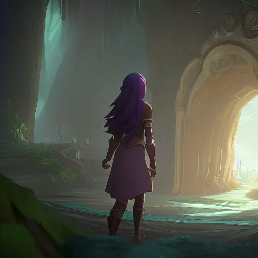 A girl finds a secret door behind a forest waterfall that leads to a magical city and dragons.