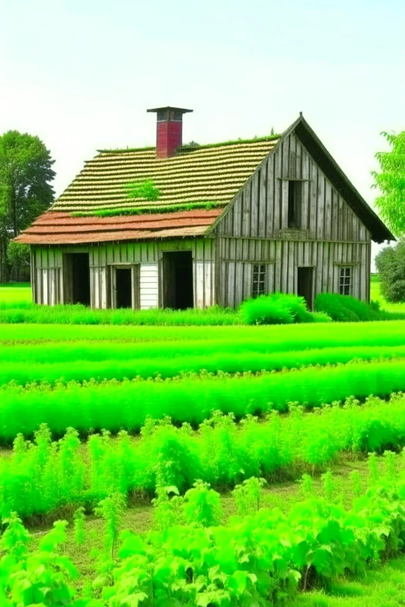 building growing from farm