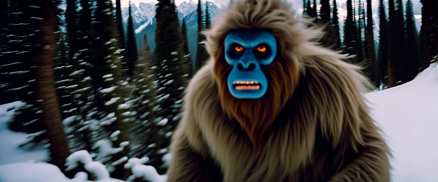 The Yeti by Stanley Kubrick (1989), depth of field, classic film, bokeh background blur, Kananaskis Country, psychedelic, sacred geometry, iconic image