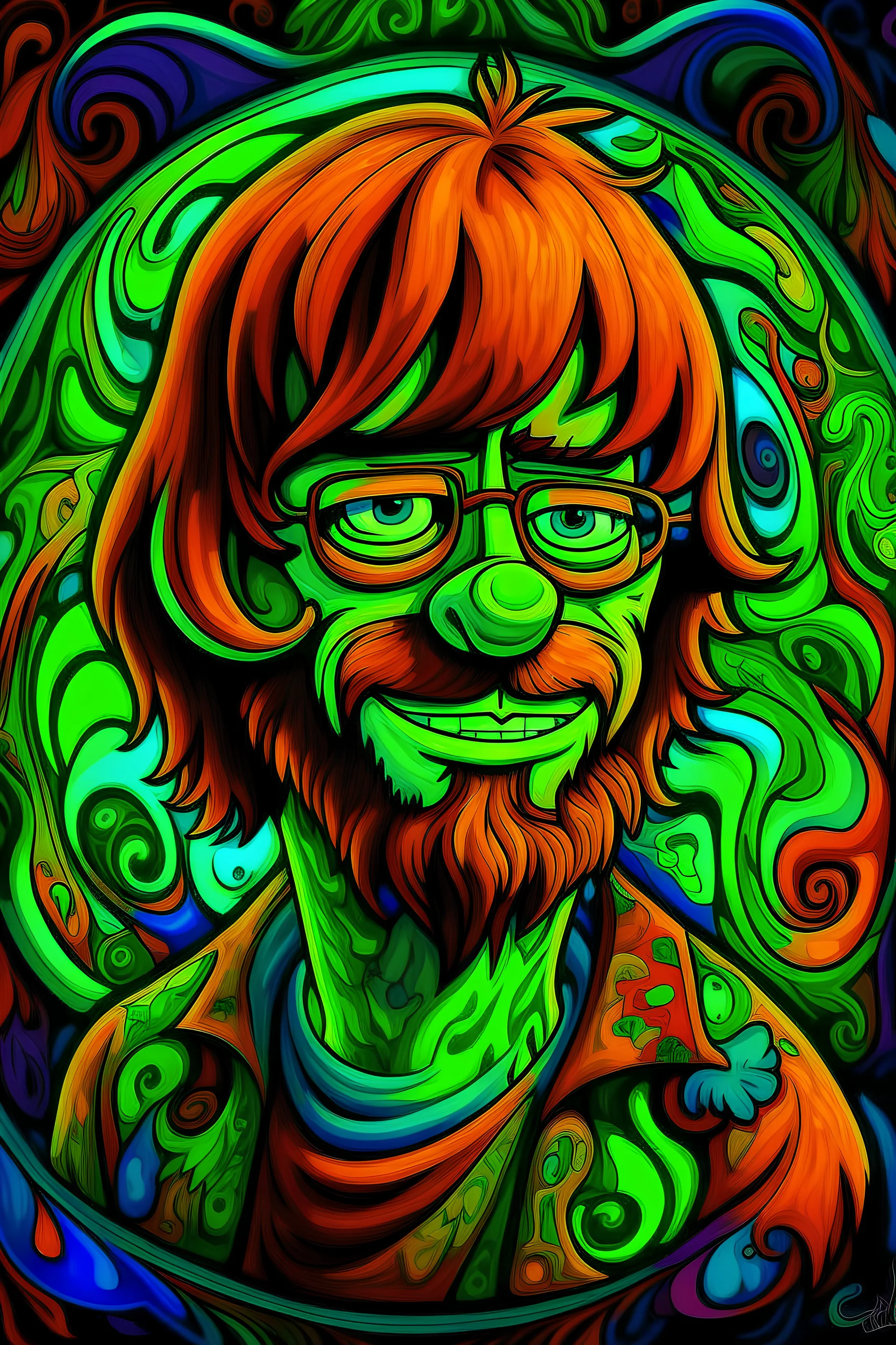 Fractal, psychedelic Shaggy from Scooby Doo