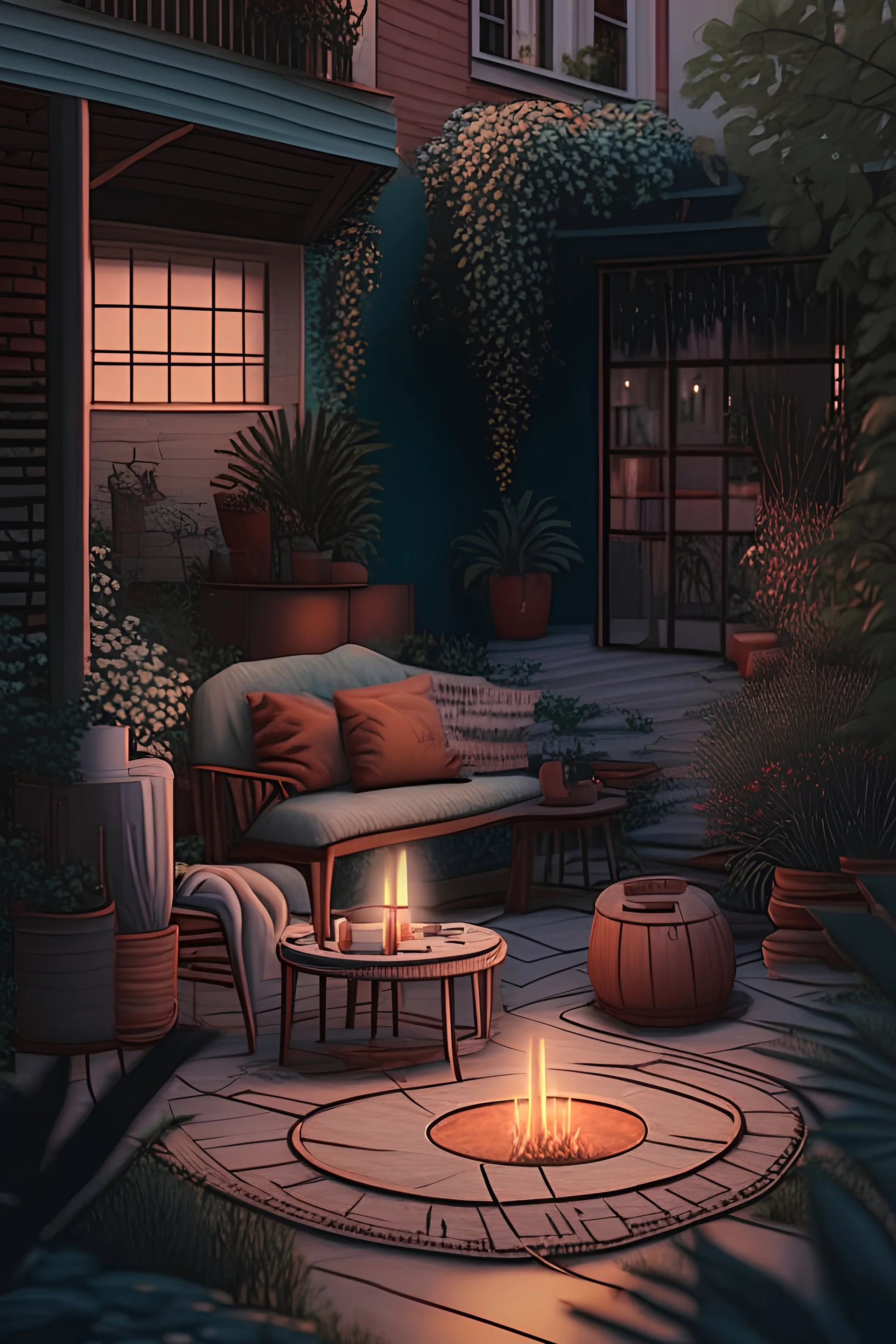 cozy vibes art patio