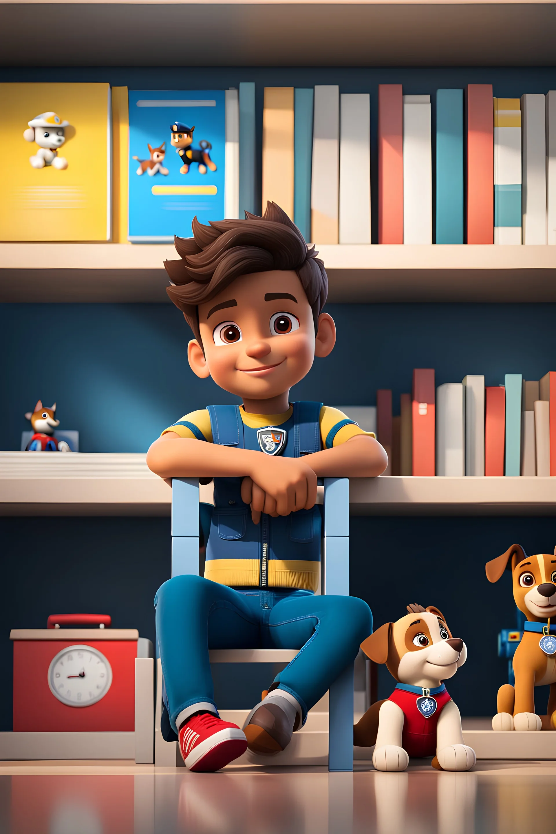 a young boy sitting on a shelf holding a teddy bear, inspired by Ayshia Taşkın, paw patrol, viral photo, medical background, inspired by Farel Dalrymple, press release, 5 years old, bian luan, video, brainwashing, shirt, h 6 4 0, description, uncropped, game maker, baki