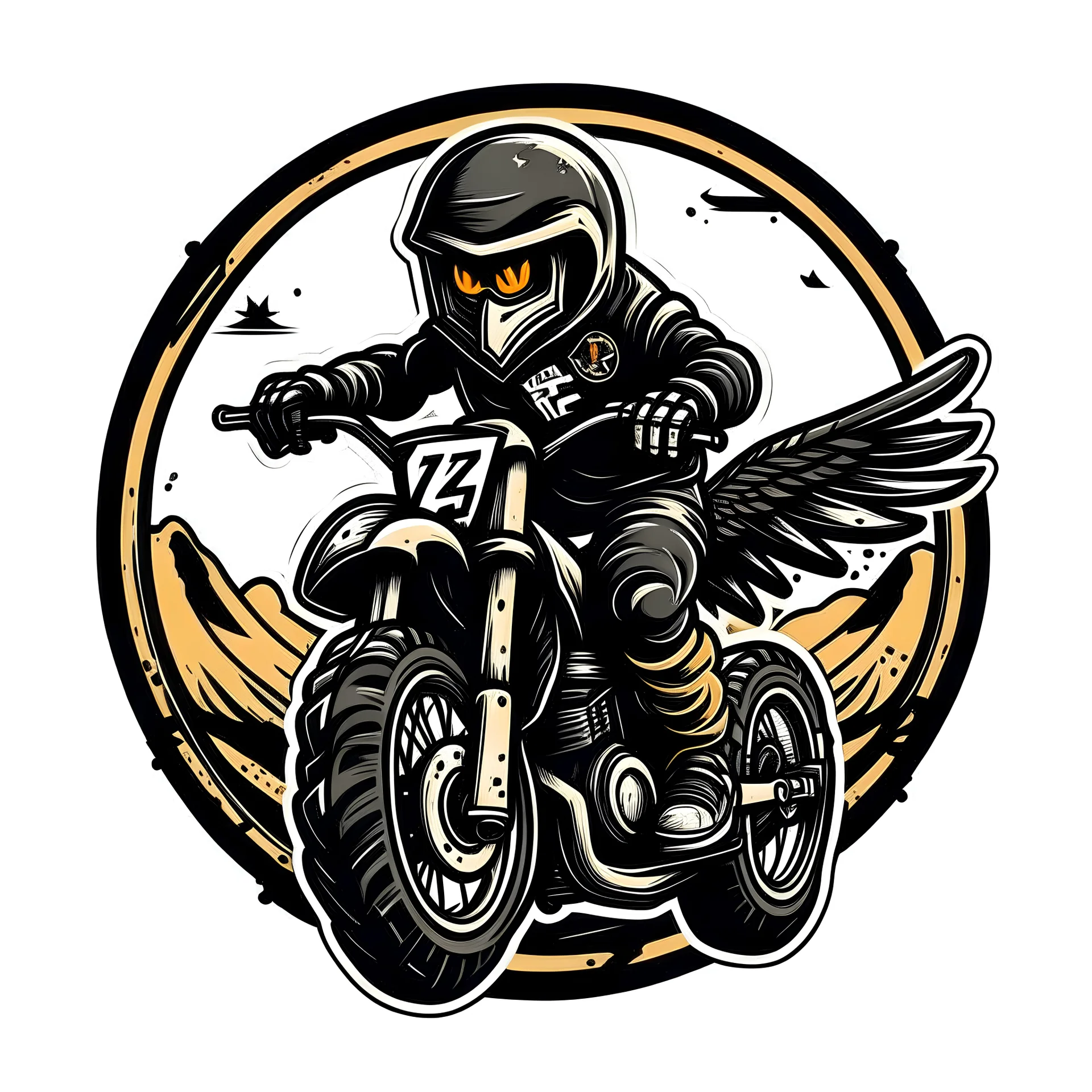 Logo for off road motorcycle rider Raven Junior